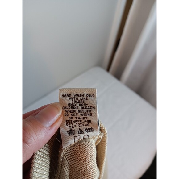 New Pronto Uomo Mens Silk Blend Soft Knit Pullover Sz Small Tan Mock Neck - Picture 6 of 6